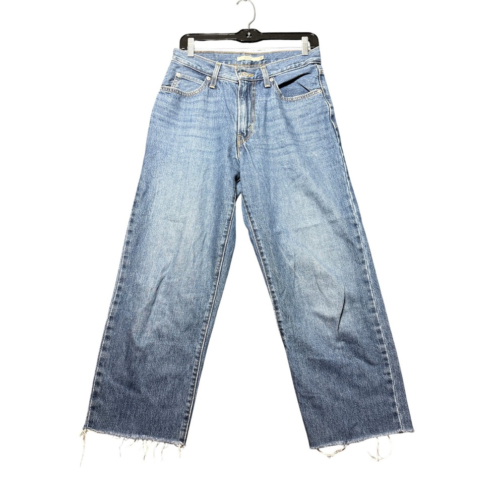 Levi's '94 Baggy Jeans Womens 28โ Blue Excellent Raw Hem Mid Rise